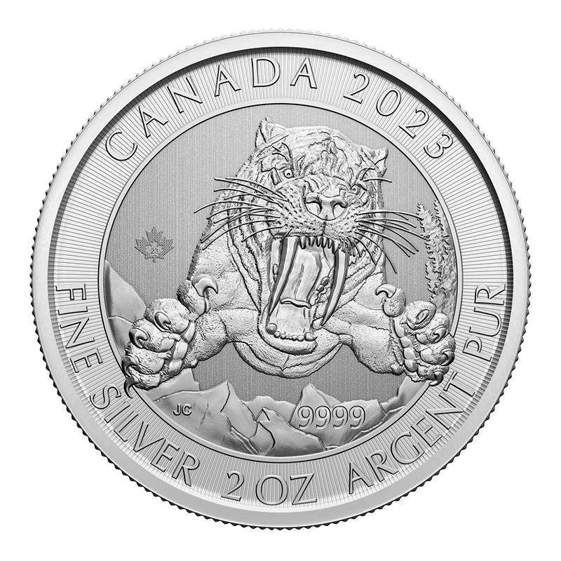 Image pour Pièce en argent de 2 oz Tigre à dents de sabre (2023) à partir de Métaux précieux TD